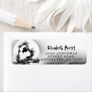 Yoga Reiki One-Legged King Pigeon Pose Watercolor Label