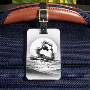 Yoga Reiki One-Legged King Pigeon Pose Watercolor Luggage Tag