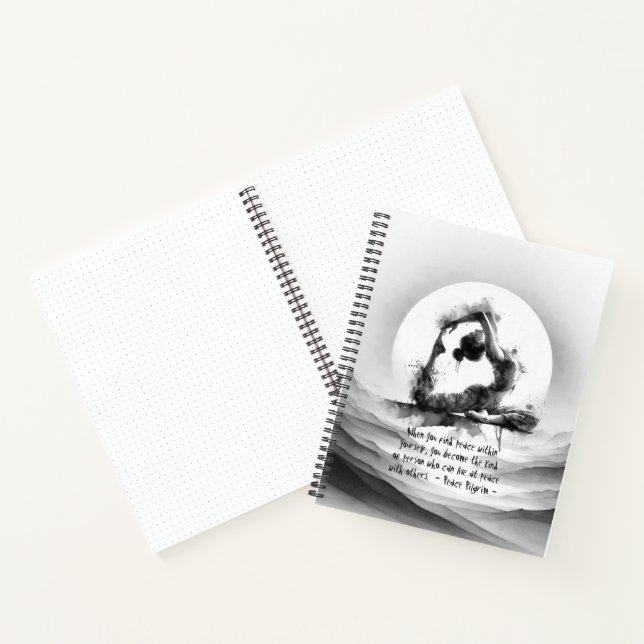 Yoga Reiki One-Legged King Pigeon Pose Watercolor Notebook (Inside)