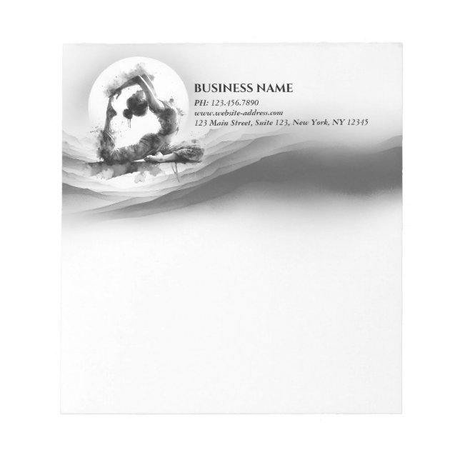 Yoga Reiki One-Legged King Pigeon Pose Watercolor Notepad (Front)