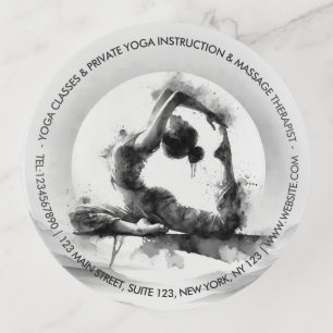 Yoga Reiki One-Legged King Pigeon Pose Watercolor Trinket Tray