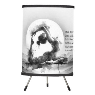 Yoga Reiki One-Legged King Pigeon Pose Watercolor Tripod Lamp