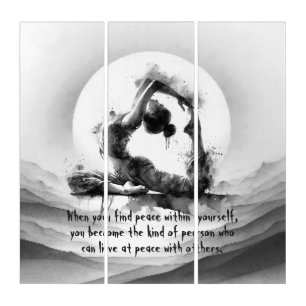 Yoga Reiki One-Legged King Pigeon Pose Watercolor Triptych