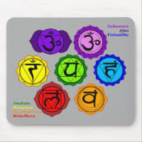 YOGA REIKI SEVEN CHAKRA SYMBOLS MOUSEPAD.