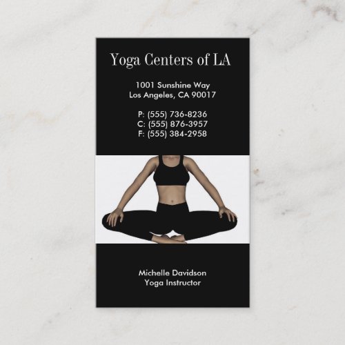 Yoga Relax Black Business Card Template