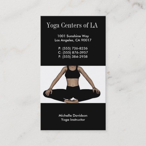Customizable Yoga Relax Black Business Card Template