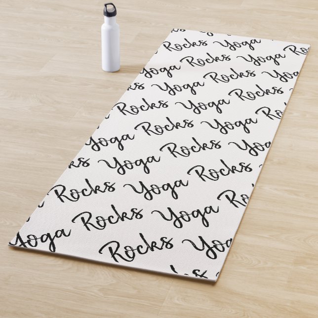 Yoga Rocks White & Black  Yoga Mat (In Situ)