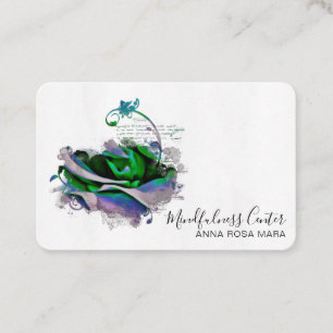 *~* Yoga ROSE QR Meditation Reiki Floral Flower Business Card