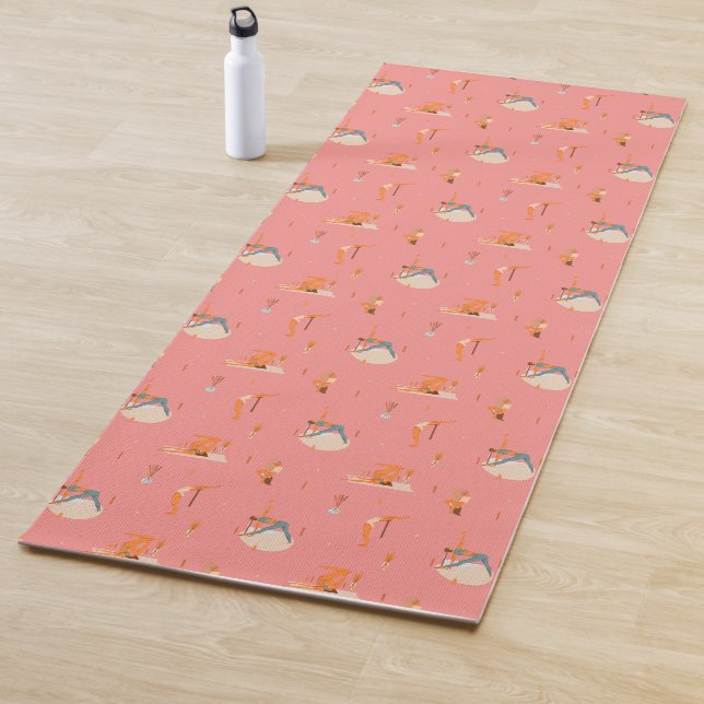 Yoga Routine Poses Stretches Pink Yoga Mat (In Situ)