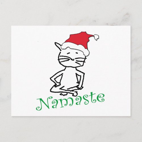 Yoga Santa Cat Gifts Holiday Postcard