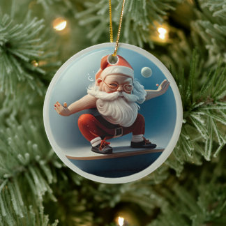Yoga Santa Ceramic Ornament