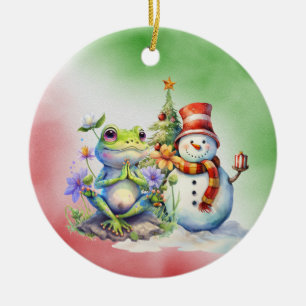 Yoga Santa Favorite Instructor for Christmas Ceramic Ornament