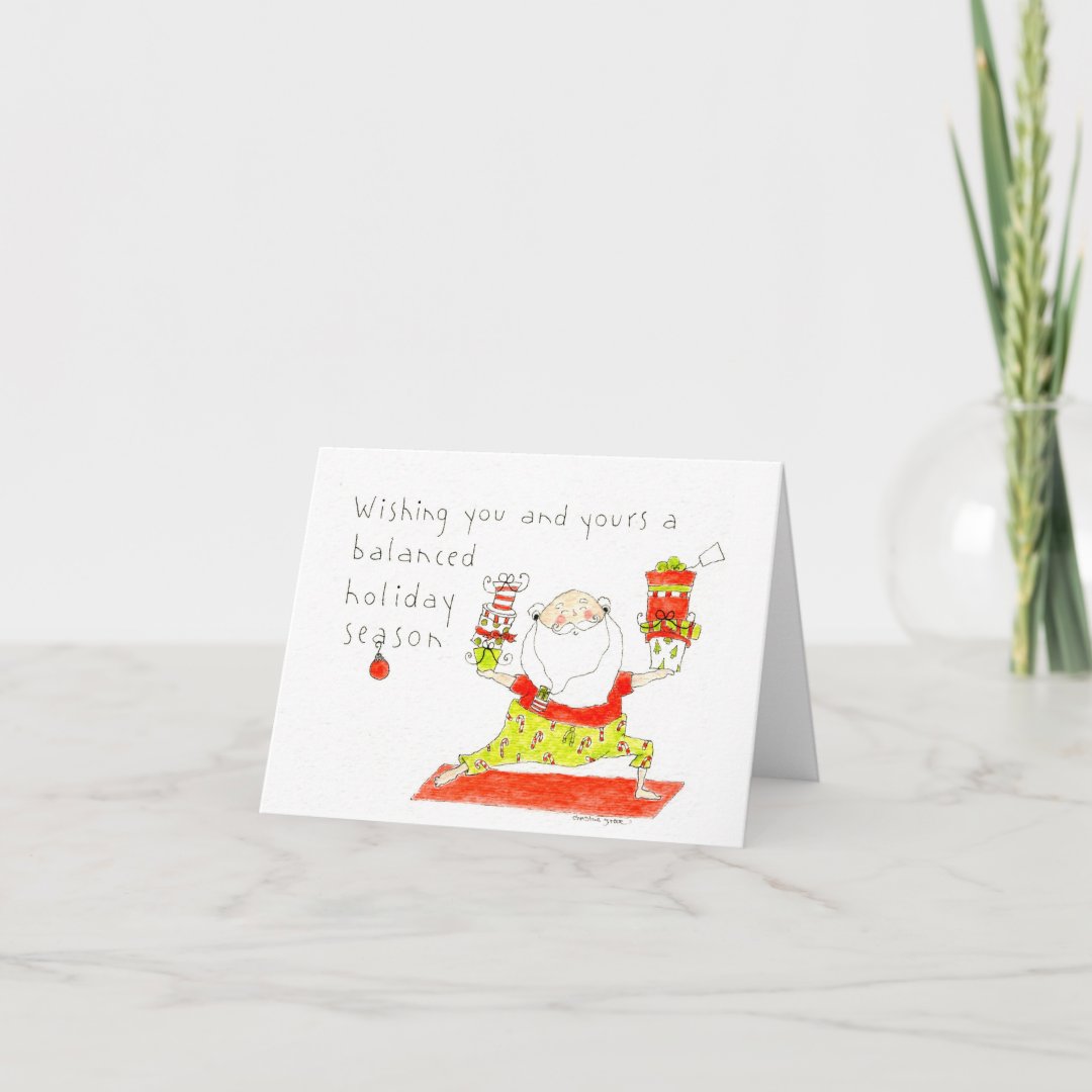 Yoga Santa Holiday Card Zazzle