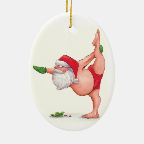Yoga Santa Ornament