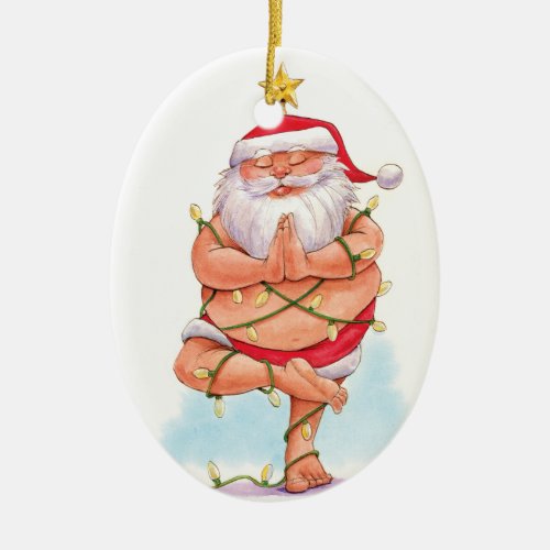 Yoga Santa Ornament