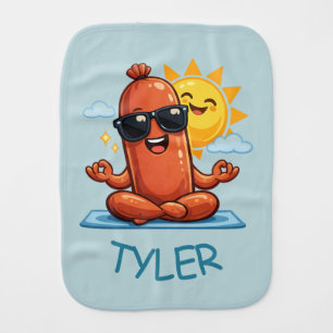 Yoga Sausage Baby Burp Cloth