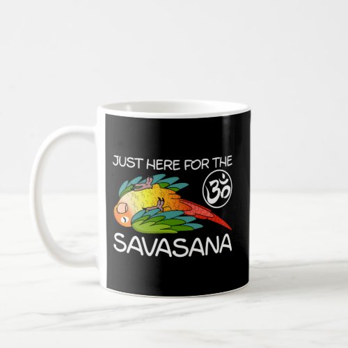 Yoga Savasana Parrot Green Cheek Pineapple Conure Coffee Mug