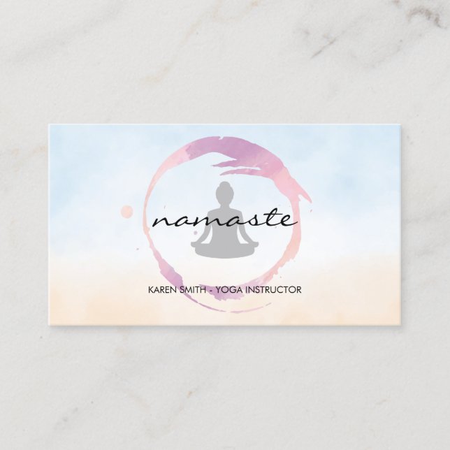 Yoga Seated Pose | Meditation Business Card (Front)