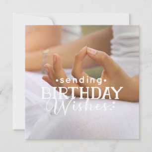 Yoga sending birthday wishes meditation woman holiday card