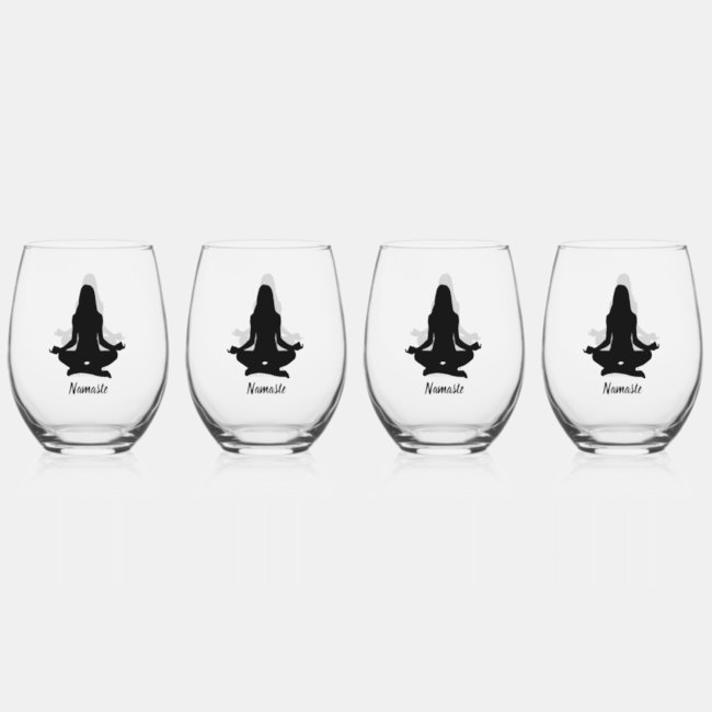 Yoga Set of Wine Glasses