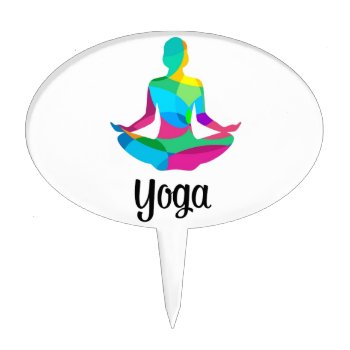 Yoga Setting And Fitness Cake Topper by Chiplanay at Zazzle