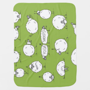 Yoga Sheep: Whimsical Sketch Fun. Baby Blanket