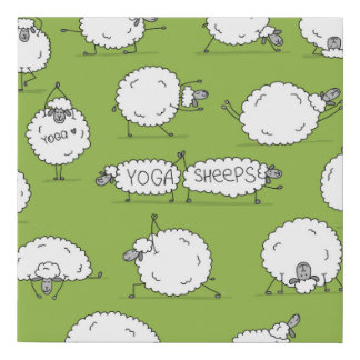 Yoga Sheep: Whimsical Sketch Fun. Faux Canvas Print
