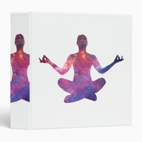 Yoga silhouette _ Choose background color 3 Ring Binder