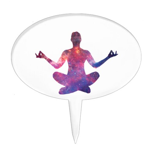 Yoga silhouette _ Choose background color Cake Topper