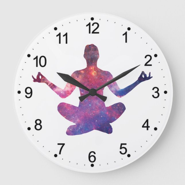 Yoga silhouette - Choose background color Large Clock (Front)
