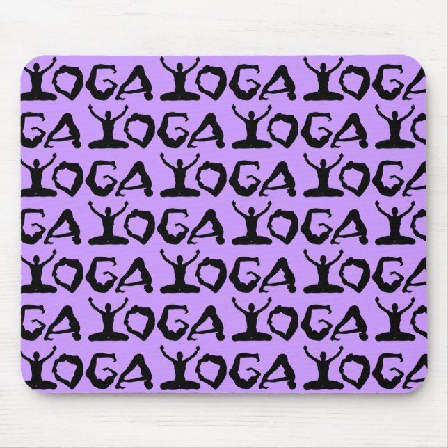 Yoga Silhouettes Tiled Mouse Pad (Front)