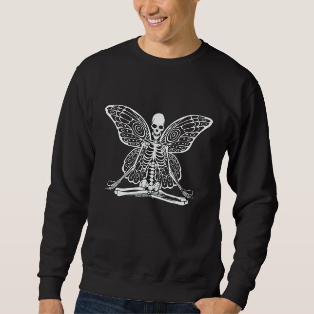 Yoga Skeleton Butterfly Fairy Grunge Fairycore Aes Sweatshirt (Front)