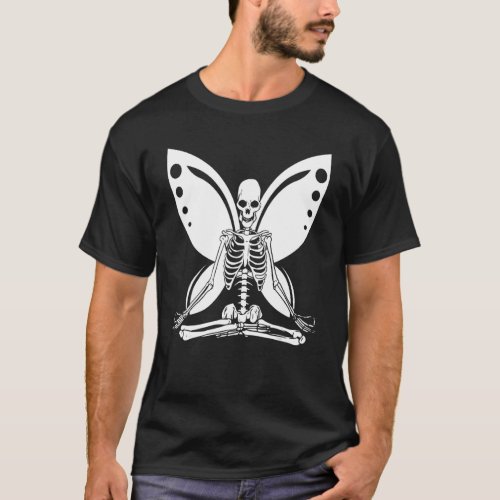 Yoga Skeleton Butterfly Fairy Grunge Fairycore Aes T_Shirt