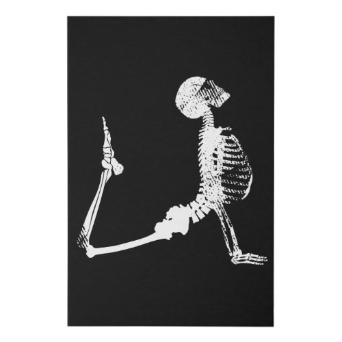 Yoga Skeleton Faux Canvas Print