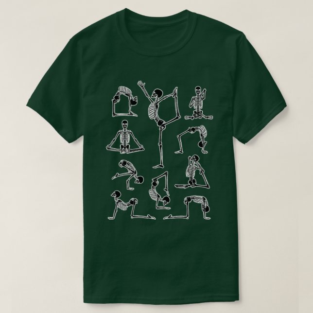 Yoga Skeleton Meditating Yogi Zen Poses Halloween  T-Shirt (Design Front)