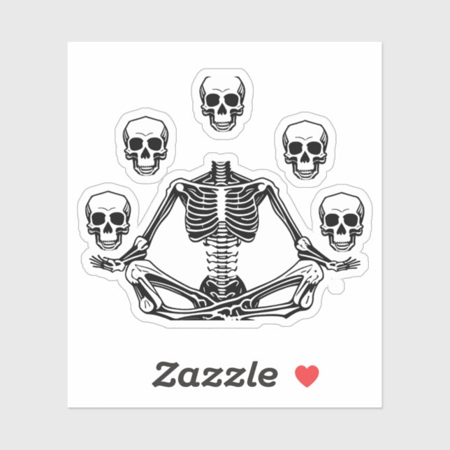 Yoga Skeleton Sticker (Sheet)