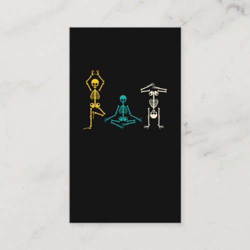 Yoga Skeleton Xray Vintage Skull Retro Halloween Business Card