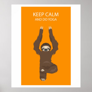 Yoga sloth poster