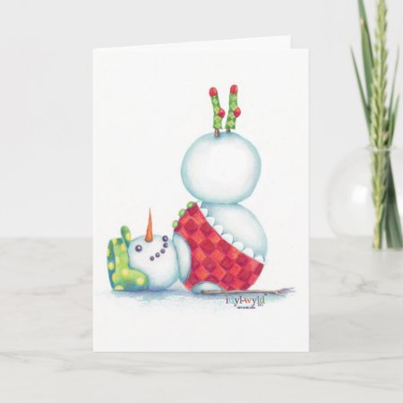 Yoga Snowman Christmas Card/ Scandinavian Flair Holiday Card