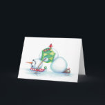 yoga snowman christmas card/ scandinavian flair holiday card<br><div class="desc">Happy are the flexible for they can go with the flow. From Idyl-Wyld.</div>