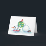 yoga snowman christmas card/ scandinavian flair holiday card<br><div class="desc">Happy are the flexible for they can go with the flow. From Idyl-Wyld.</div>