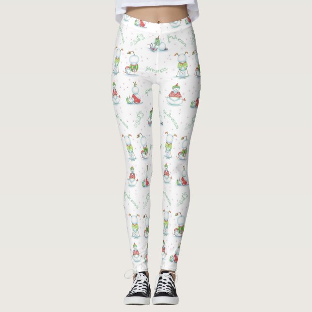 Yoga Snowman Leggings (Front)