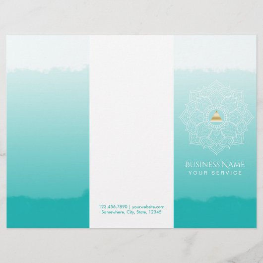 Yoga Spa Gold Triangle Mandala Watercolor Trifold (Front)