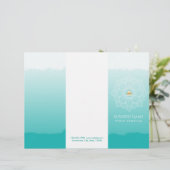 Yoga Spa Gold Triangle Mandala Watercolor Trifold (Standing Front)