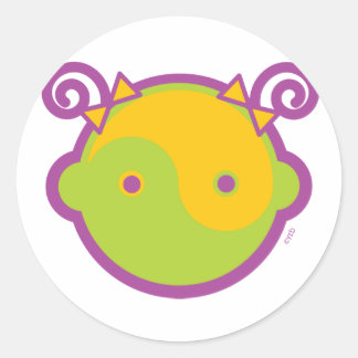 Yoga Speak Baby : Big Girl Yin-Yang Classic Round Sticker