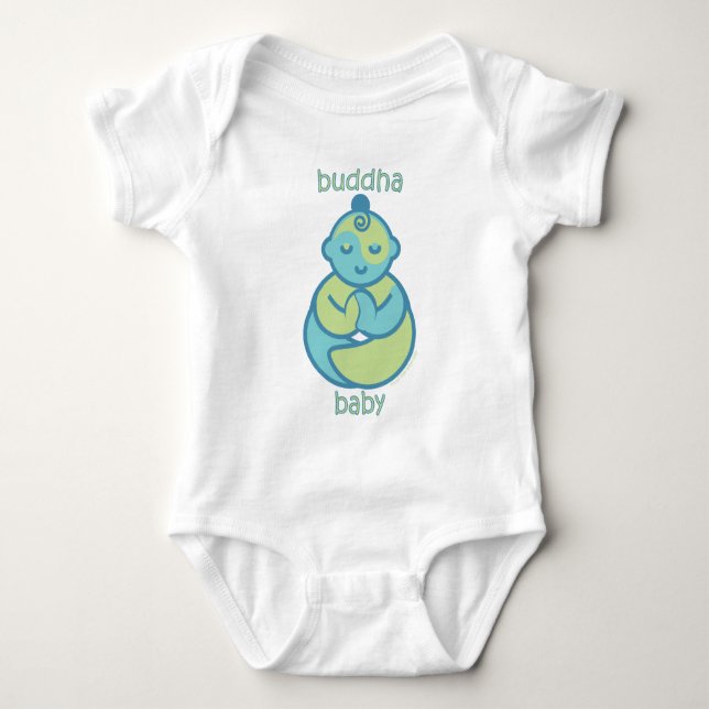 Yoga Speak Baby : Blue Buddha Baby Baby Bodysuit (Front)