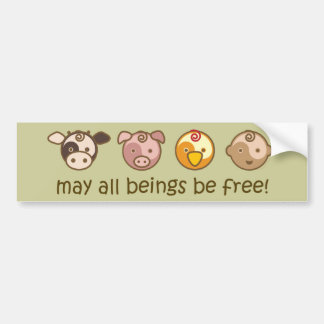 Yoga Speak Baby : May All Beings Be Free Bumper Sticker