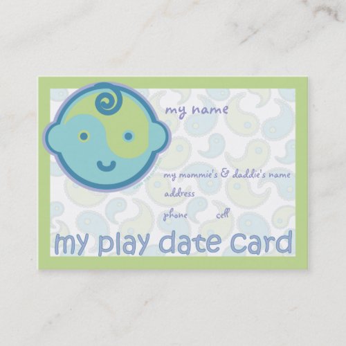Yoga Speak Baby : Play Date Card Business Card Templates
