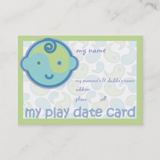 Customizable Yoga Speak Baby : Play Date Card Business Card Templates