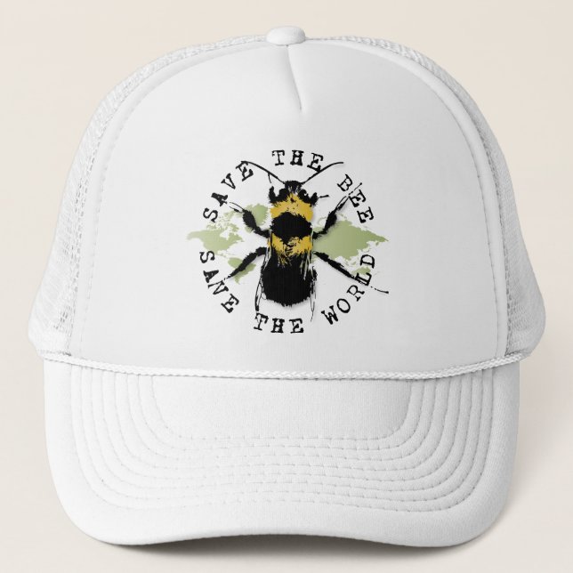 Yoga Speak : Save the Bee...Baseball Cap (Front)